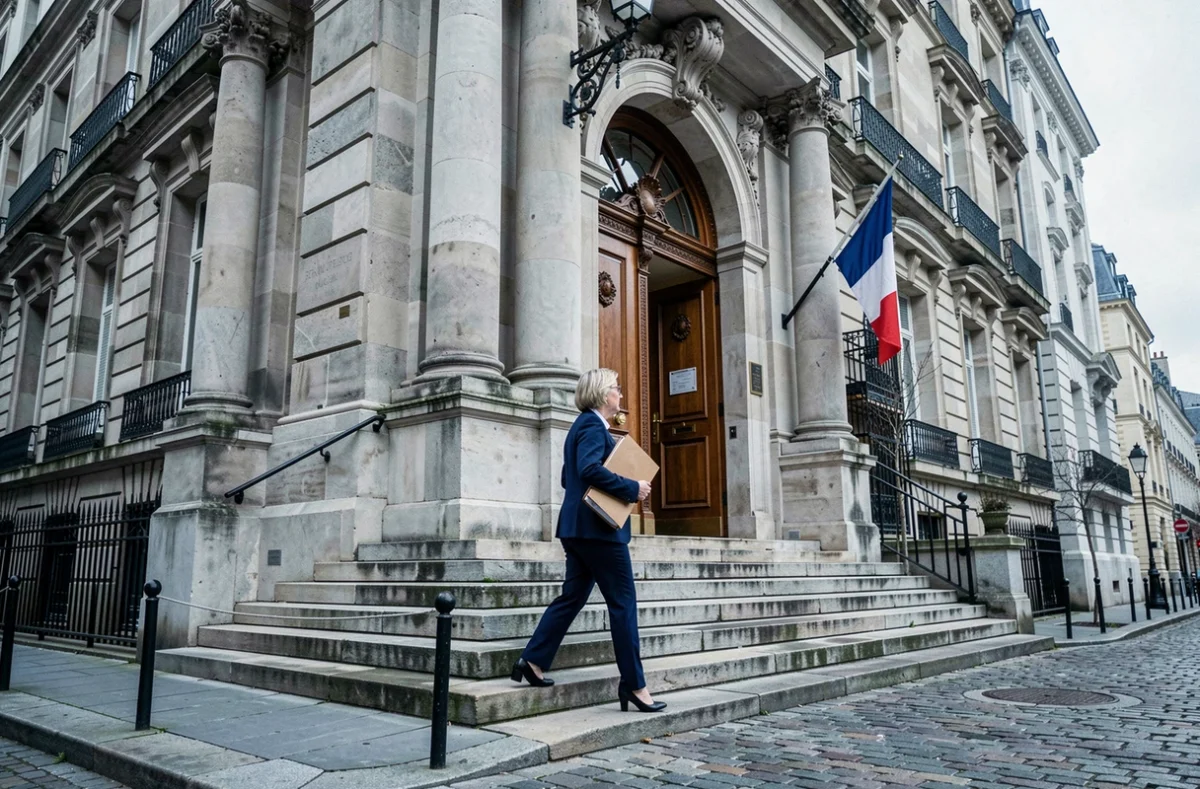 Femme se rendant en mairie pour déposer une demande d'autorisation de location saisonnière de type Airbnb