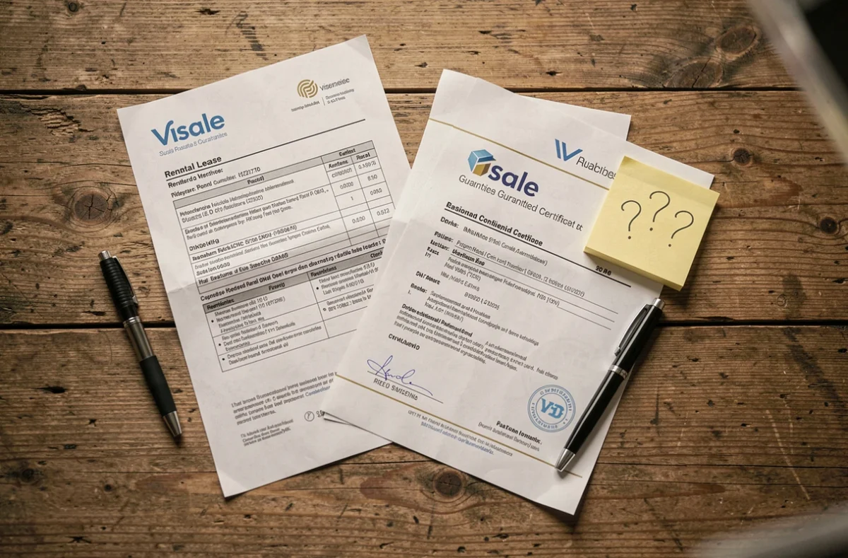 Dossier Visale et contrat de location sur une table, illustrant les réticences des propriétaires