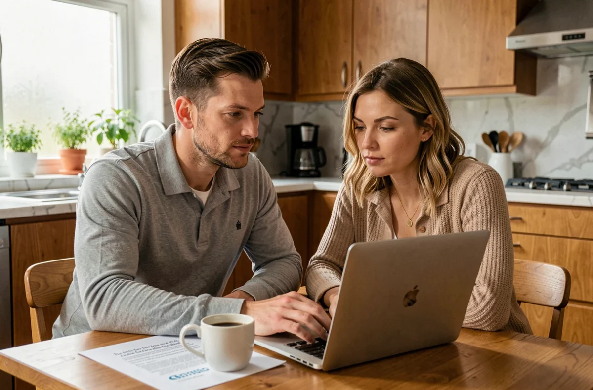 Couple de propriétaires recherchant un professionnel pour réaliser une extension de maison