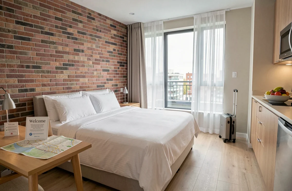 Studio meublé et équipé pour une location de courte durée en zone urbaine